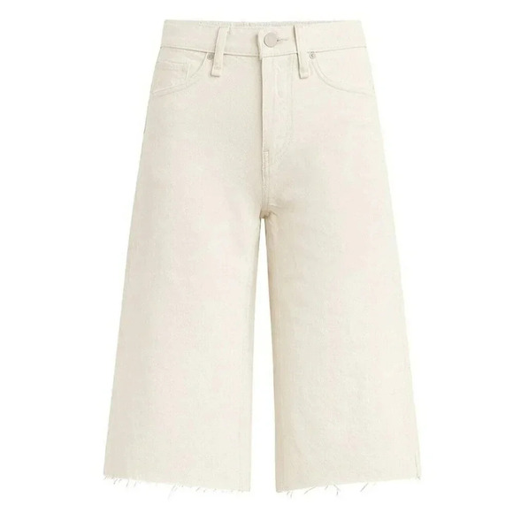 Hudson Womens Freya Low-Rise Size 24 Burmuda Skater Short Raw Hem Beige Raw Hem - Picture 4 of 16